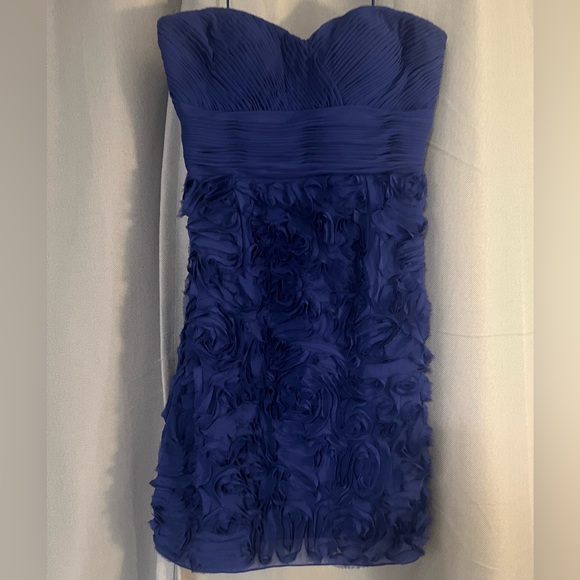 JS Collection Blue Corset Back Strapless Party Dress - Picture 2 of 4